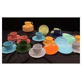 VINTAGE FIESTA CUPS AND SAUCERS