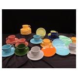 VINTAGE FIESTA CUPS AND SAUCERS