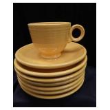 VINTAGE FIESTA CUPS AND SAUCERS