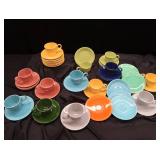 VINTAGE FIESTA CUPS AND SAUCERS