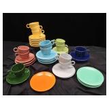 VINTAGE FIESTA CUPS AND SAUCERS