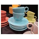 VINTAGE FIESTA CUPS AND SAUCERS