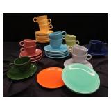 VINTAGE FIESTA CUPS AND SAUCERS