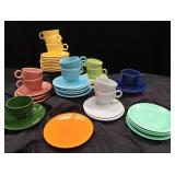 VINTAGE FIESTA CUPS AND SAUCERS