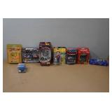 Assorted NASCAR Collectibles - Coasters, Bobblehead, Pocket Knife