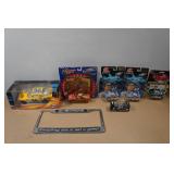 Assorted NASCAR Collectibles - Die Cast Cars, License Plate Frame
