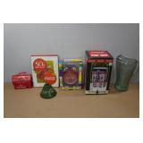 Assorted Coca-Cola Collectibles - Alarm Clock, Lighted House ,Tin