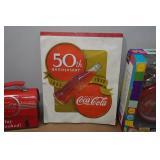 Assorted Coca-Cola Collectibles - Alarm Clock, Lighted House ,Tin