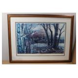 1985 Framed Terry Redlin Print "Riverside Pond"