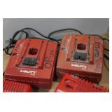 Assorted Power Tool Battery Chargers - Milwaukee, Hilti