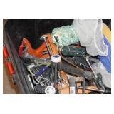 Assorted Hardware - Paint Trays, Tool Belt, Face Shield, Tools