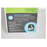 Gibraltar Medium Capacity Post-Mount Mailbox in Black Steel