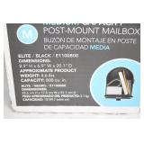 Gibraltar Medium Capacity Post-Mount Mailbox in Black Steel