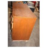 Vintage Wooden Desk with 9 Drawers and Custom Inscription