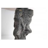 Vintage Marble-Top Side Table with Cherub Design Base