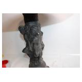 Vintage Marble-Top Side Table with Cherub Design Base