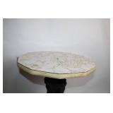 Vintage Marble-Top Side Table with Cherub Design Base