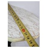 Vintage Marble-Top Side Table with Cherub Design Base