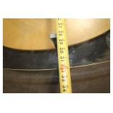 Modern Oval Glass Coffee Table with Wooden Shelf