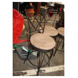 Set of 4 Metal Bar Stools with Cushioned Seats