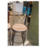 Set of 4 Metal Bar Stools with Cushioned Seats