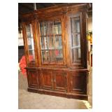 Vintage Mahogany China Cabinet with Glass Doors
