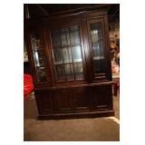 Vintage Mahogany China Cabinet with Glass Doors