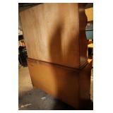 Vintage Wooden Hutch with Shelves and Drawers