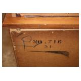 Vintage Wooden Hutch with Shelves and Drawers