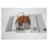 Boxed Set of JB Hudson Stainless Steel Cutlery with Wooden Handles