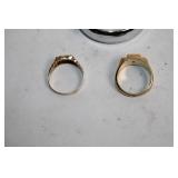 Vintage Breitling Stopwatch and 2 Rings with Gemstones