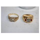 Vintage Breitling Stopwatch and 2 Rings with Gemstones