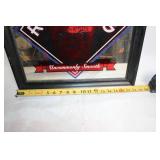 Vintage Red Dog Beer Mirror with Bulldog Design