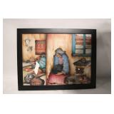 Framed Native American Artwork with Southwestern Motifs