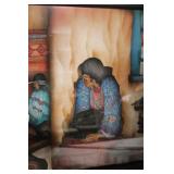 Framed Native American Artwork with Southwestern Motifs