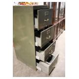 Vintage Metal 5-Drawer Filing Cabinet with Handles