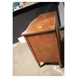 Vintage Wooden Dresser with Curved Drawers and Brass Handles