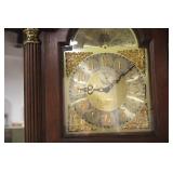 Classic Wooden Grandfather Clock with Glass Panels
