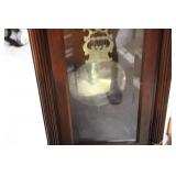 Classic Wooden Grandfather Clock with Glass Panels