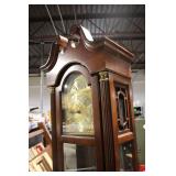 Classic Wooden Grandfather Clock with Glass Panels