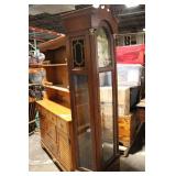 Classic Wooden Grandfather Clock with Glass Panels