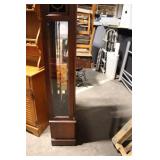 Classic Wooden Grandfather Clock with Glass Panels