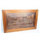 Copper Relief Art of The Last Supper in Wooden Frame