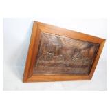 Copper Relief Art of The Last Supper in Wooden Frame