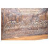 Copper Relief Art of The Last Supper in Wooden Frame