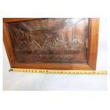 Copper Relief Art of The Last Supper in Wooden Frame