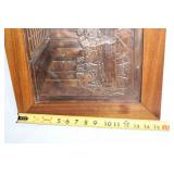 Copper Relief Art of The Last Supper in Wooden Frame