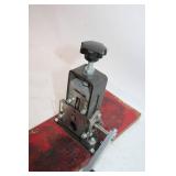 Heavy-Duty Manual Label Dispenser on Wooden Base