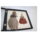 Framed Native American Feathered Decorative Pieces