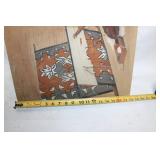 Native American Woman Weaving Artwork with Southwestern Motif